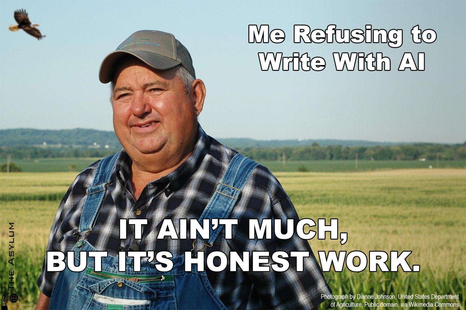 Me refusing to write with AI. It ain't much, but it's honest work.